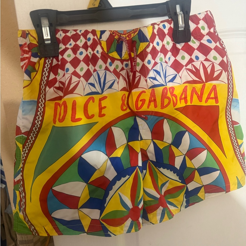 Dolce & Gabbana Colorful Geometric Swim Shorts